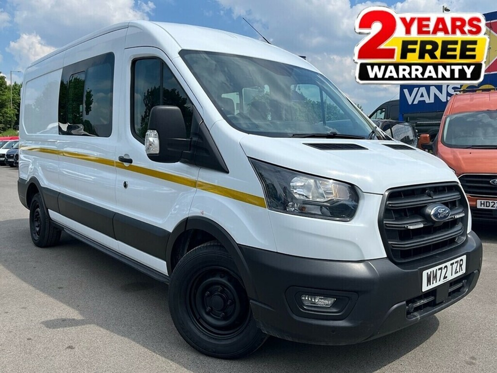 Ford Transit Custom 2.0 350 Ecoblue Leader Crew Van Double Cab 6Dr Die White