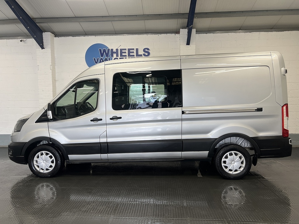 Ford Transit Custom 2.0 350 Ecoblue Trend Crew Van Double Cab Dies LD74MJF Silver #2