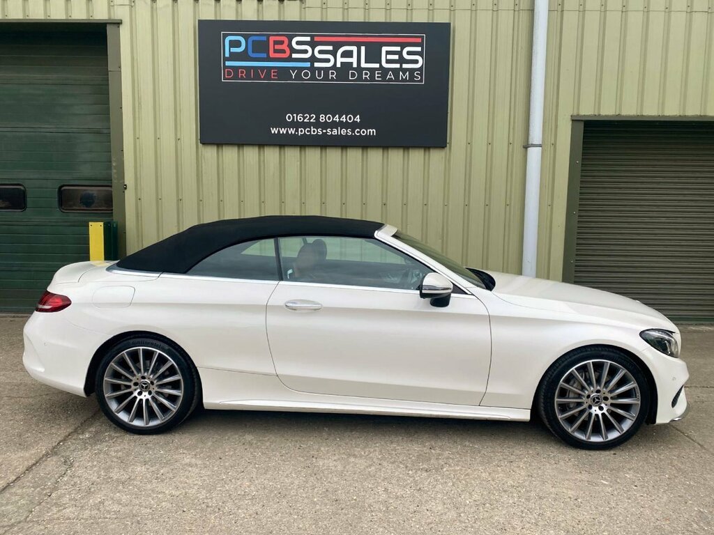 Mercedes-Benz C Class 2.0 C200 Amg Line Premium Plus Cabriolet Pet White #2