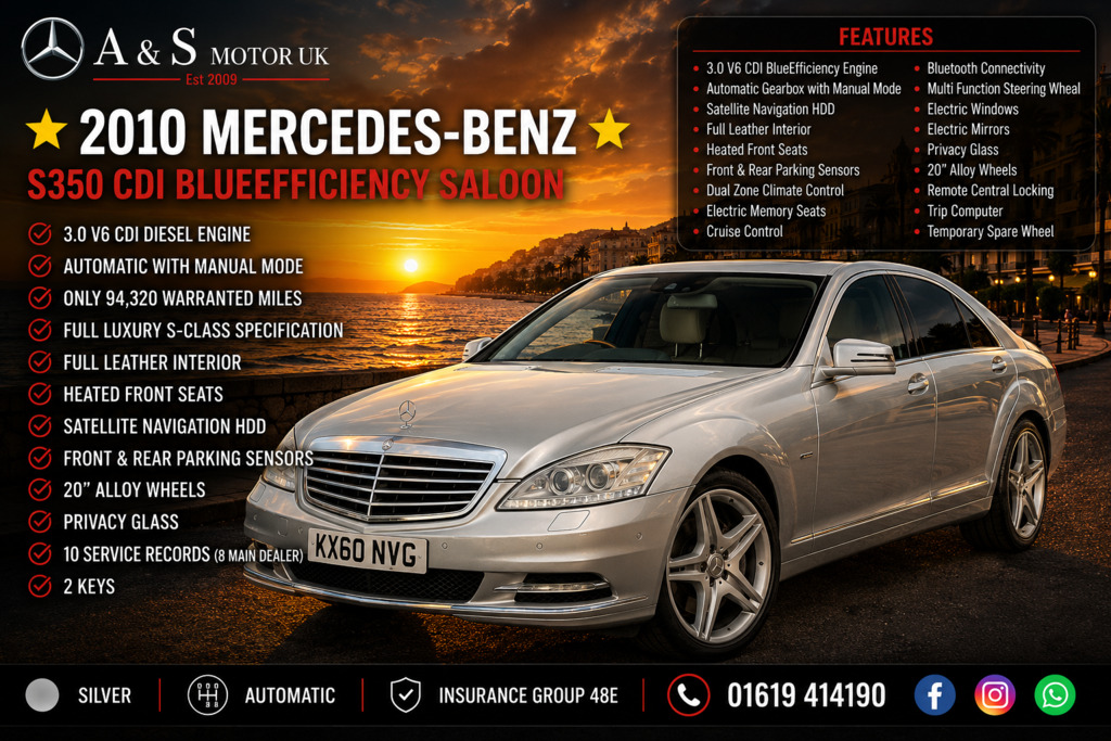 Mercedes-Benz S Class 3.0 S350 V6 Bluetec Silver