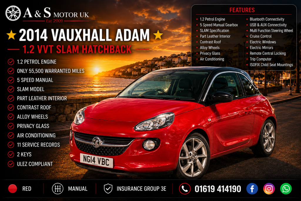 Vauxhall Adam 1.2 16V Slam Red
