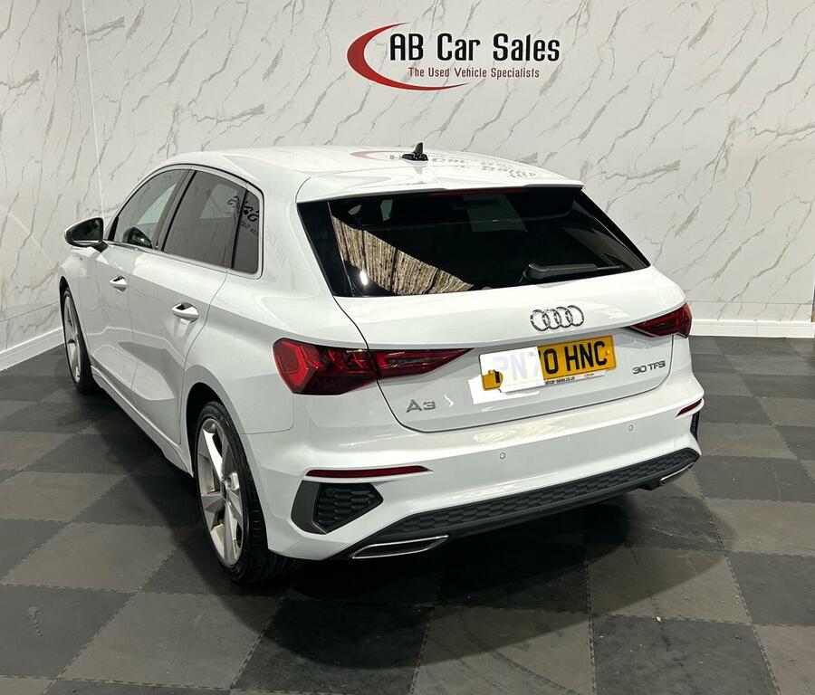Audi A3 1.0 Tfsi 30 S Line Sportback Euro 6 Ss PN70HNC White #6