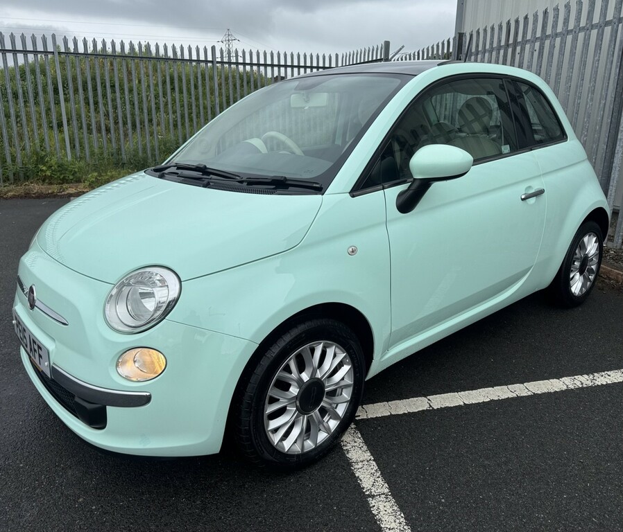 Fiat 500 Hatchback 1.2 Lounge 2015 PE15AFF Green #2