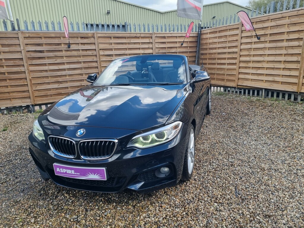 BMW 2 Series Convertible 2.0 218D M Sport Convertible 2016 Black #2