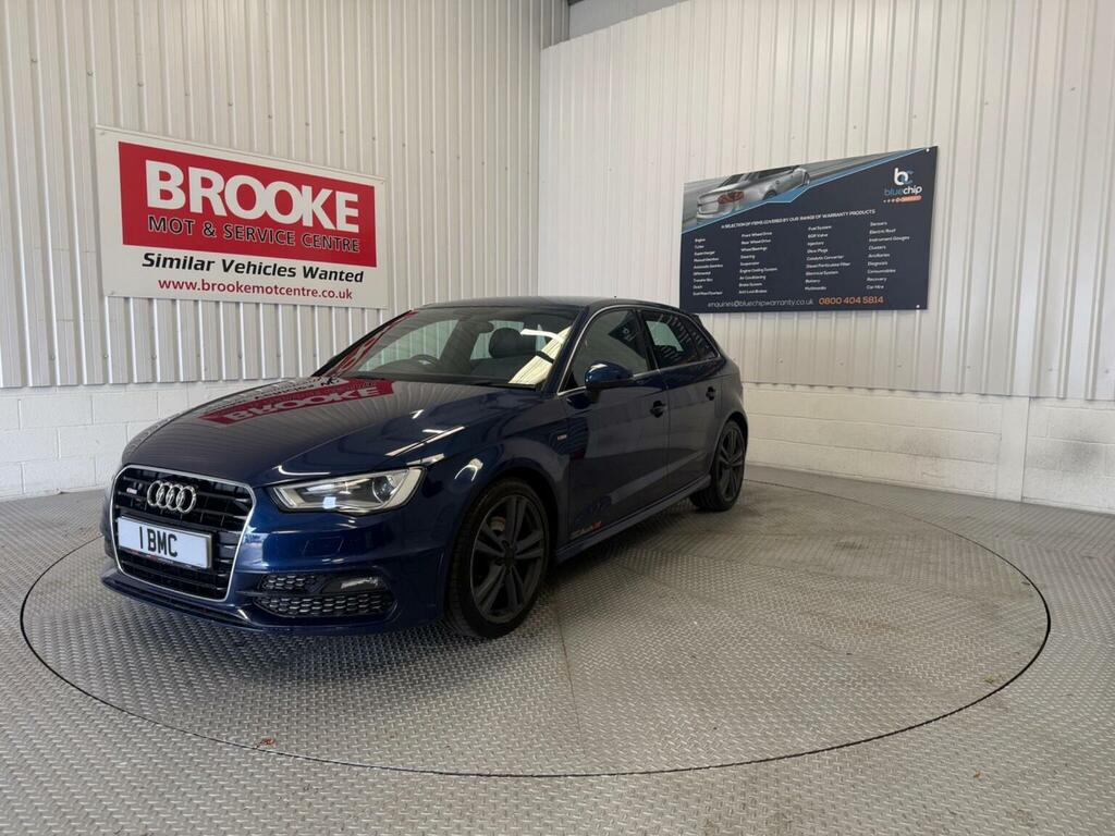 Audi A3 Hatchback 2.0 Tdi S Line Sportback Euro 6 Ss KX64LXJ Blue #3