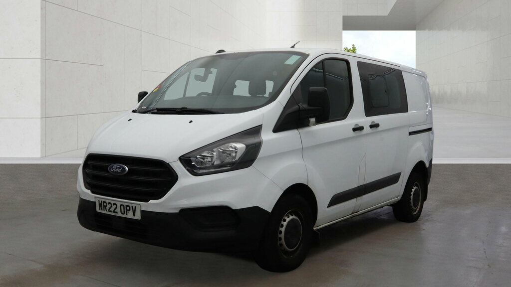 Ford Transit Custom 2.0 300 Ecoblue Leader Crew Van Double Cab Die WR22OPV White