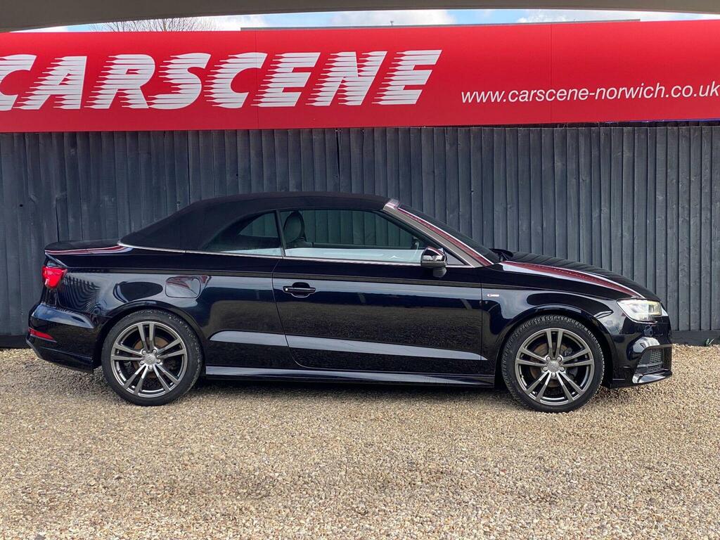 Audi A3 Cabriolet Convertible 1.6 Tdi S Line Euro 6 Ss 2017 Black
