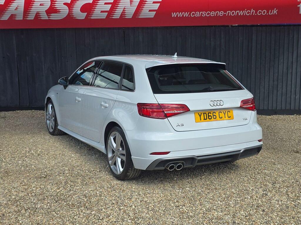 Audi A3 Hatchback 2.0 Tdi S Line Sportback Euro 6 Ss YD66CYC White #5