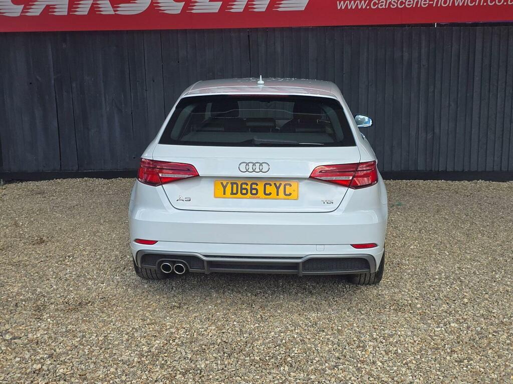 Audi A3 Hatchback 2.0 Tdi S Line Sportback Euro 6 Ss YD66CYC White #4