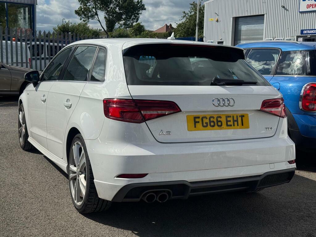 Audi A3 2.0 Tdi S Line Sportback Euro 6 S S FG66EHT White #4