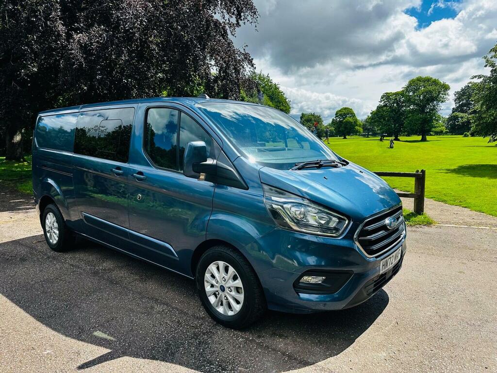 Ford Transit Custom 2.0 320 Ecoblue Limited Crew Van L2 H1 Euro 6 HN72MKF Blue #4