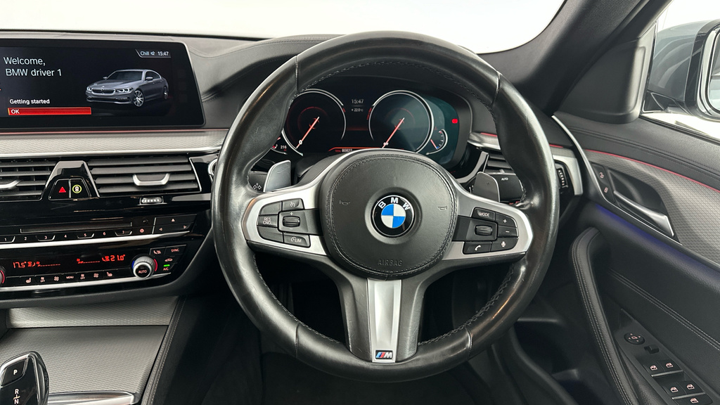 BMW 5 Series 520D M Sport Saloon YM67WPA Blue #5