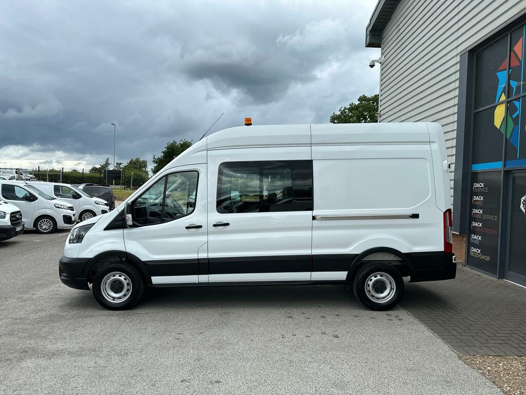 Ford Transit Custom 2.0 350 Ecoblue Leader Crew Van Double Cab Die HG74OCX White #6