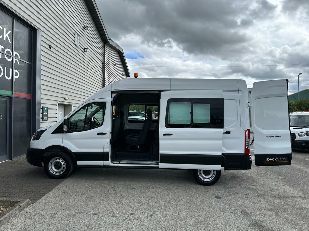 Ford Transit Custom 2.0 350 Ecoblue Leader Crew Van Double Cab Die HG74OCX White #2
