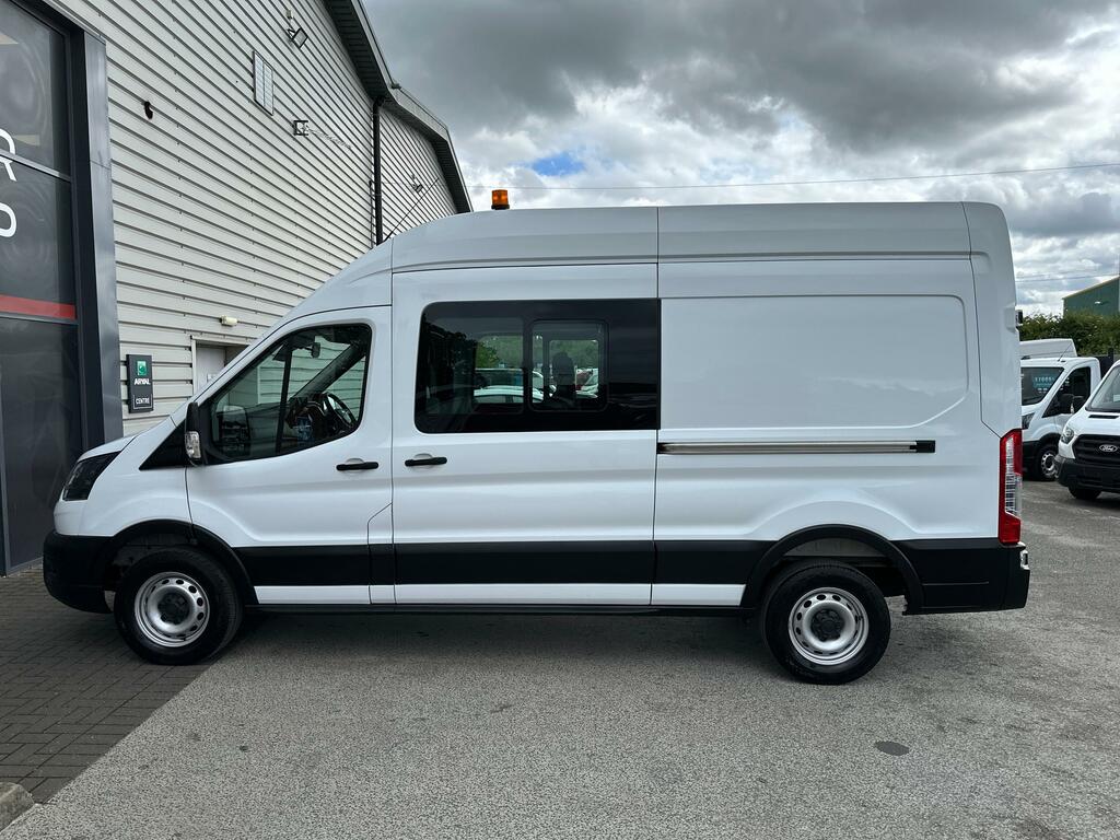 Ford Transit Custom 2.0 350 Ecoblue Leader Crew Van Double Cab Die HG74OCX White #4