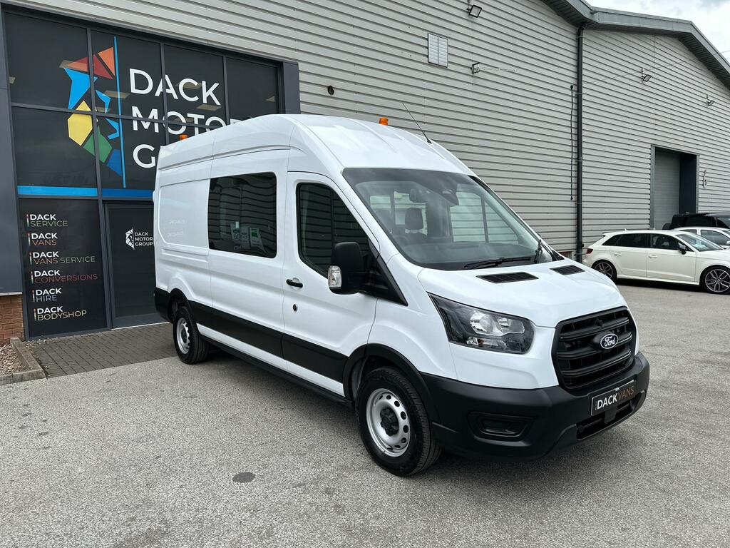 Ford Transit Custom 2.0 350 Ecoblue Leader Crew Van Double Cab Die White