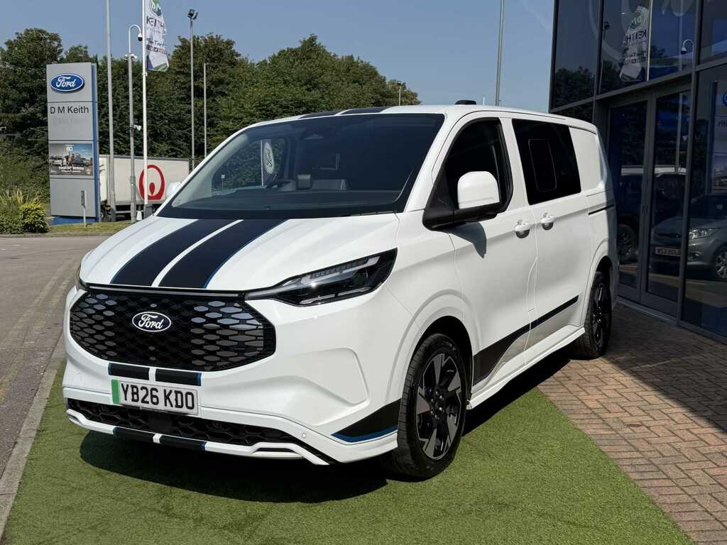 Ford Transit Custom 160Kw 71Kwh H1 Double Cab Van Sport YB26KDO White #4