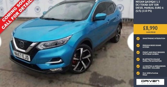 Nissan Qashqai 1.5 Dci Tekna Suv Euro 6 S S Blue