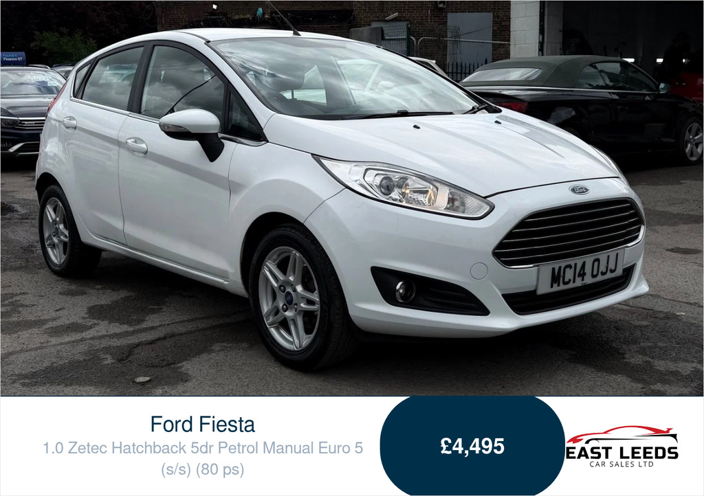 Ford Fiesta 1.0 Zetec Hatchback Euro 5 Ss White