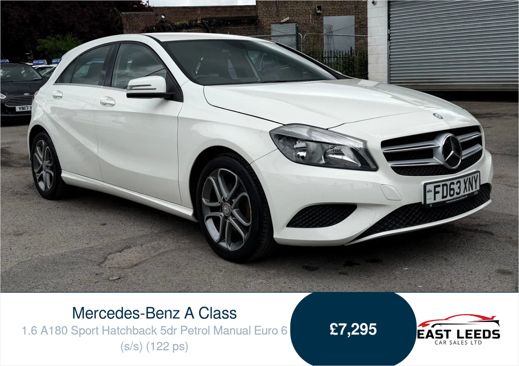 Mercedes-Benz A Class 1.6 A180 Sport Hatchback Euro 6 FD63XNY White