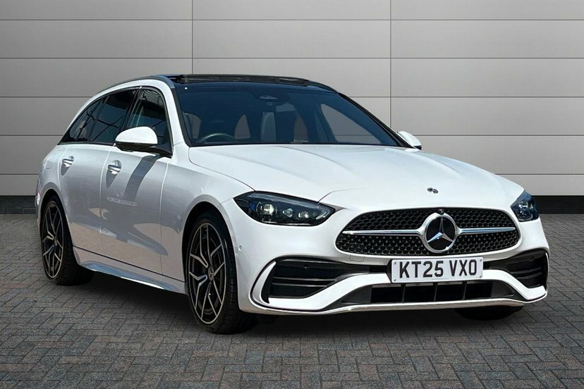 Mercedes-Benz C Class 2.0 C300h Mhev Amg Line Premium Estate Petro White