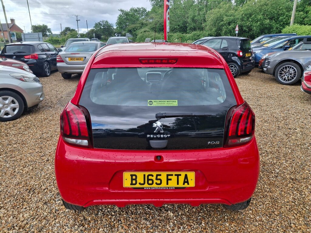 Peugeot 108 1.0 Active Hatchback Euro 6 68 BJ65FTA Red #6
