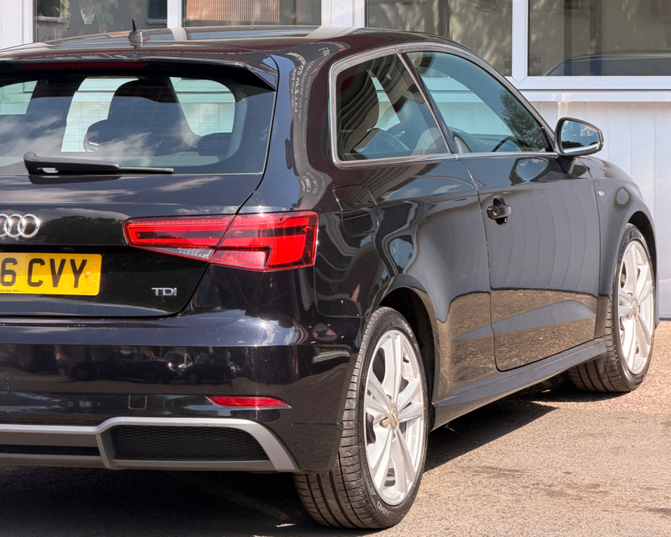 Audi A3 2.0 Tdi S Line Hatchback Euro 6 KV66CVY Black #4
