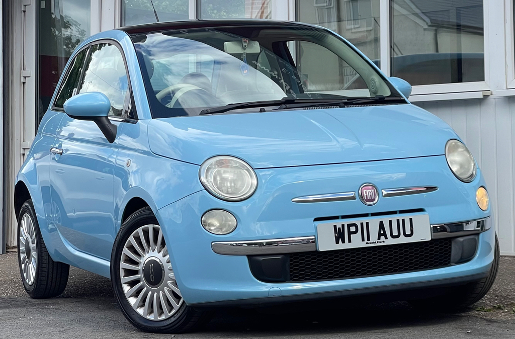 Fiat 500 1.2 Lounge Hatchback Euro 5 Ss WP11AUU Blue #2
