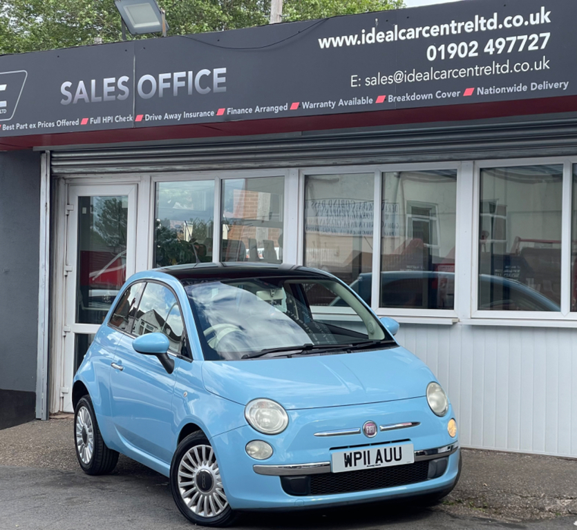 Fiat 500 1.2 Lounge Hatchback Euro 5 Ss Blue