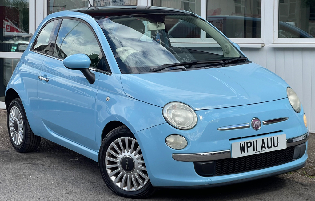 Fiat 500 1.2 Lounge Hatchback Euro 5 Ss WP11AUU Blue #3