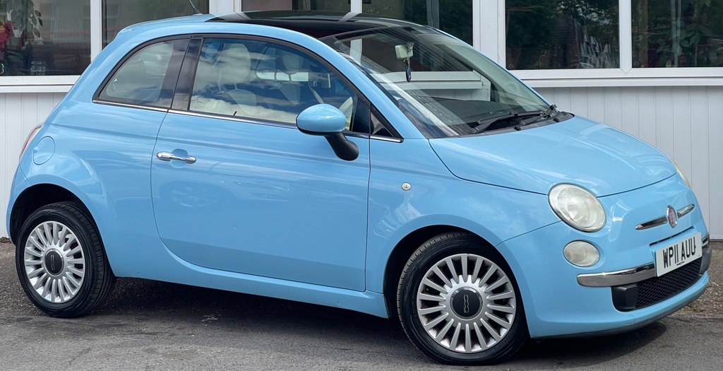 Fiat 500 1.2 Lounge Hatchback Euro 5 Ss WP11AUU Blue #4