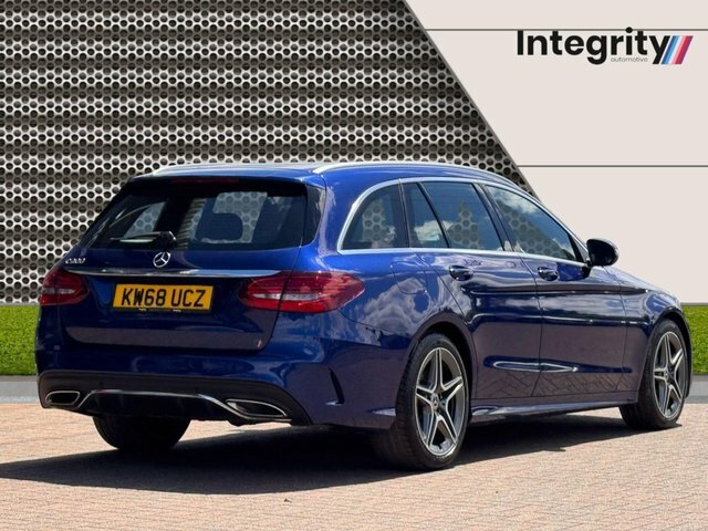 Mercedes-Benz C Class 2019 1.5 C200 Mhev Eq Boost Amg Line Estate Pe KW68UCZ Blue #3