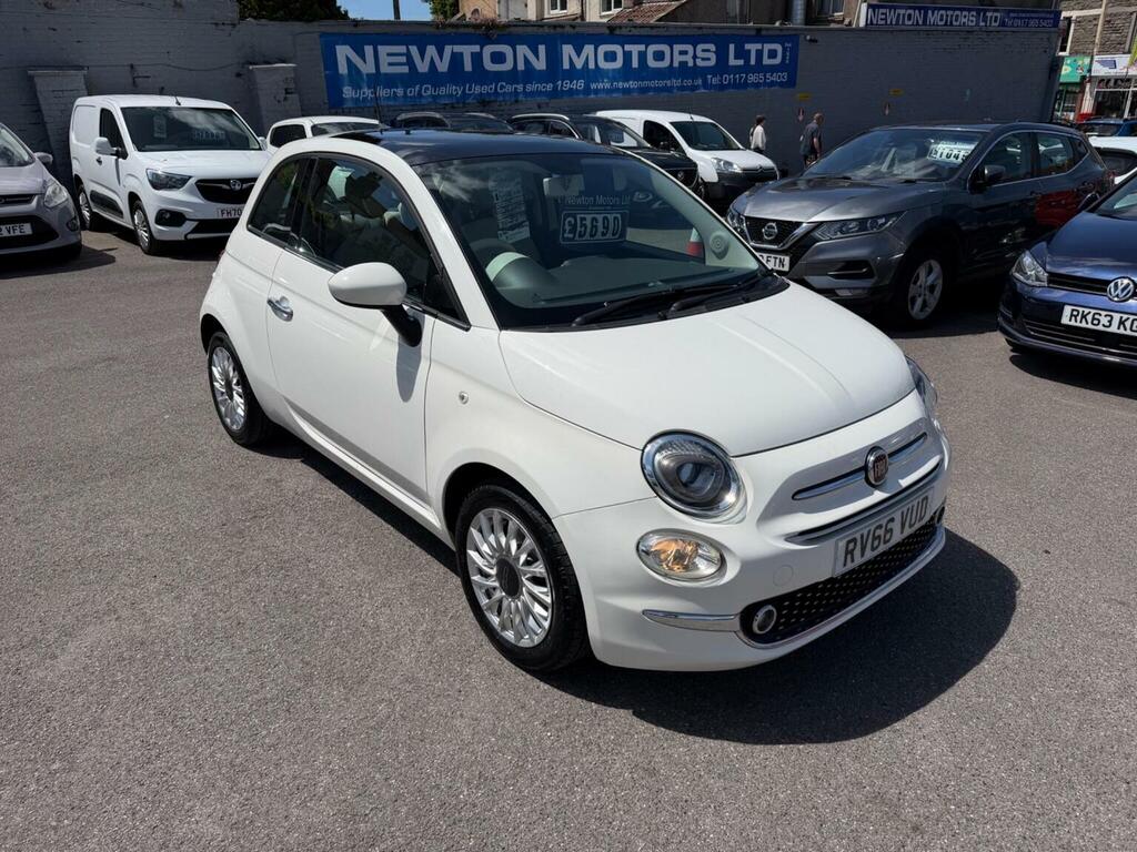 Fiat 500 Hatchback 1.2 Lounge Euro 6 Ss 201666 White