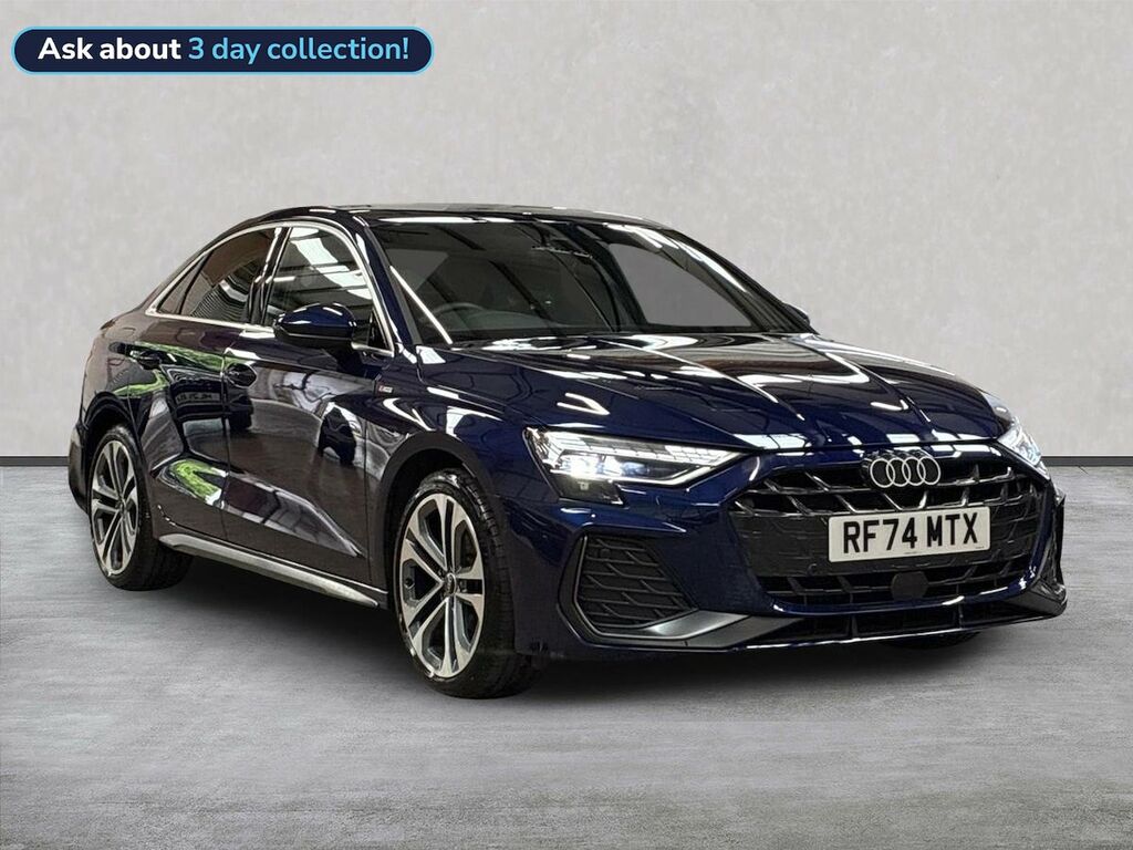 Audi A3 1.5 Tfsi 35 S Line Saloon S Tronic Euro RF74MTX Blue