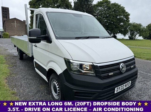 Volkswagen Crafter 2.0Tdi 3.5T. Extra Long 6M 20Ft Dropside Eu.6 XL White