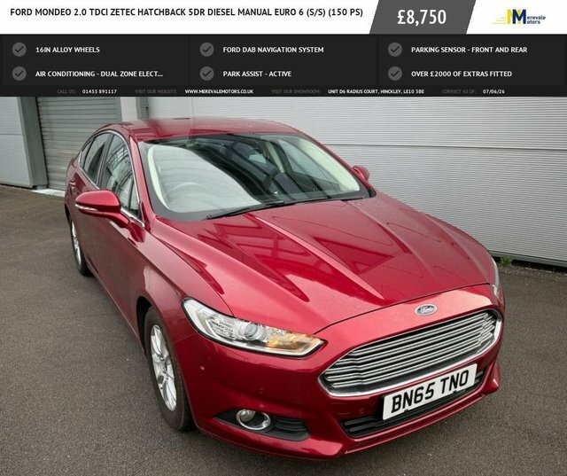 Ford Mondeo 2.0 Tdci Zetec Hatchback Euro 6 Red