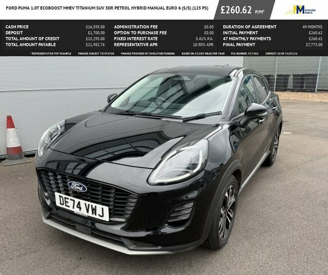 Ford Puma 1.0T Ecoboost Mhev Titanium Suv Hybrid Black