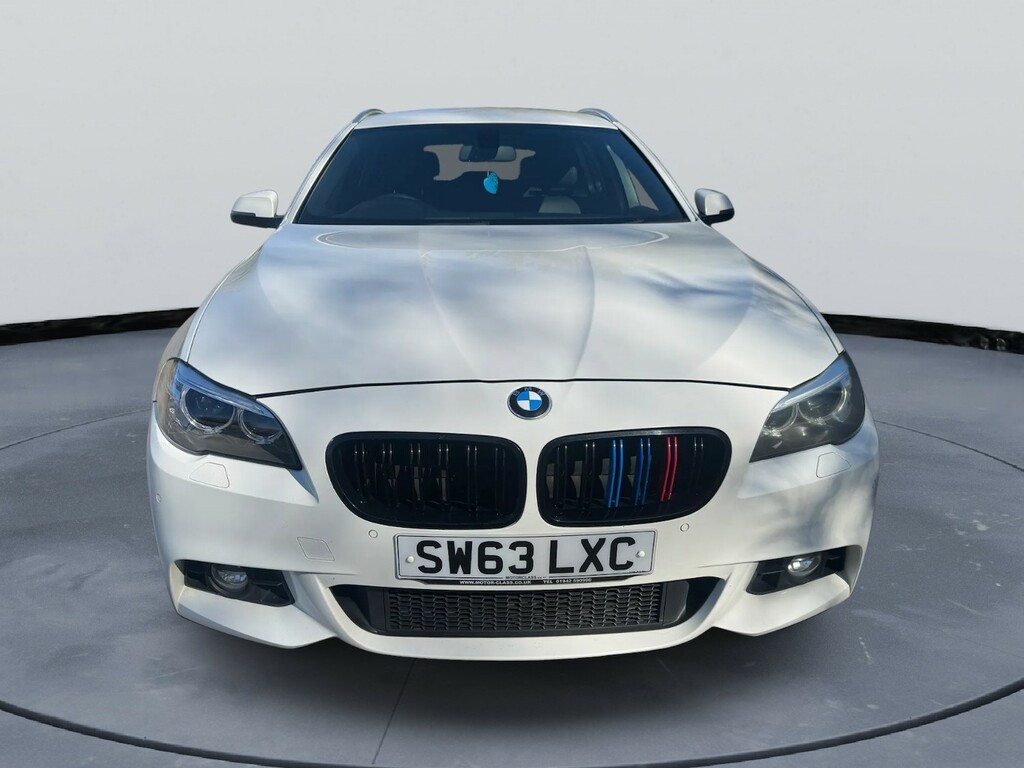 BMW 5 Series Estate White #3