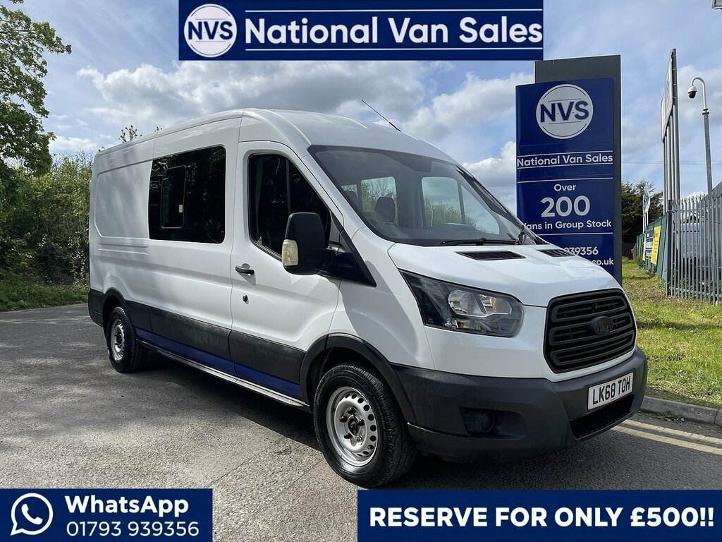 Ford Transit Custom 2.0 350 Ecoblue Crew Van Fwd L3 H2 Euro 6 6Dr LK68TOH White