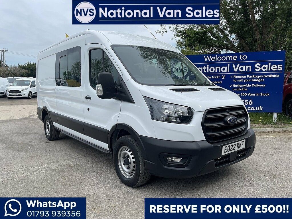 Ford Transit Custom 2.0 350 Ecoblue Leader Crew Van Double Cab 6Dr Die EO22KKF White