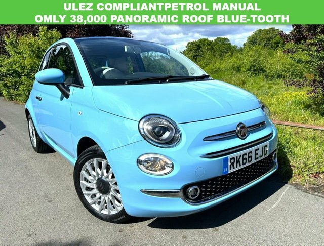 Fiat 500 1.2 Lounge Hatchback Euro 6 S S Blue