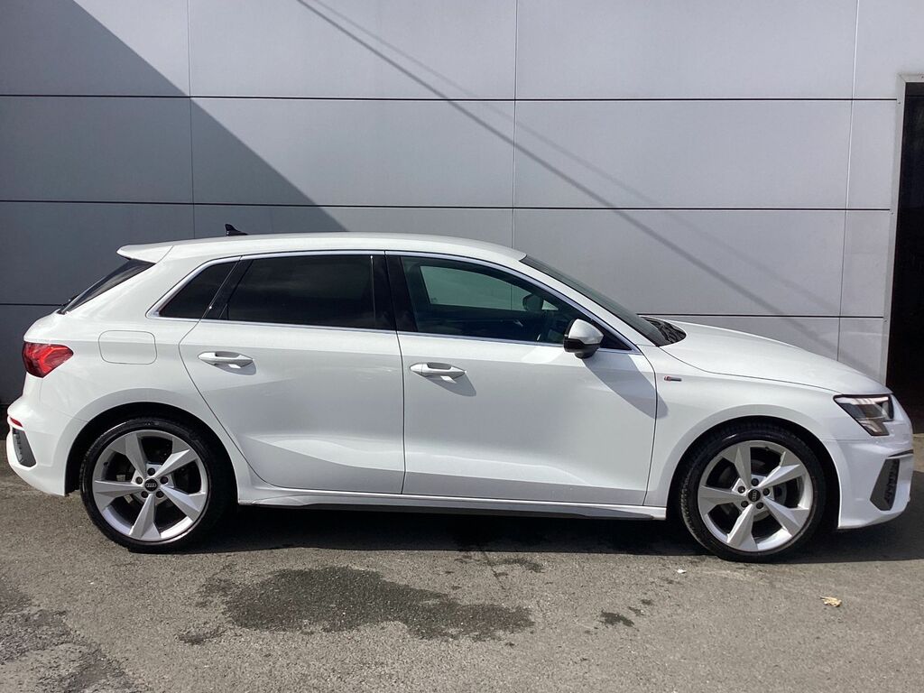 Audi A3 1.0 Tfsi 30 S Line Sportback S Tronic E WM72BXN White #5