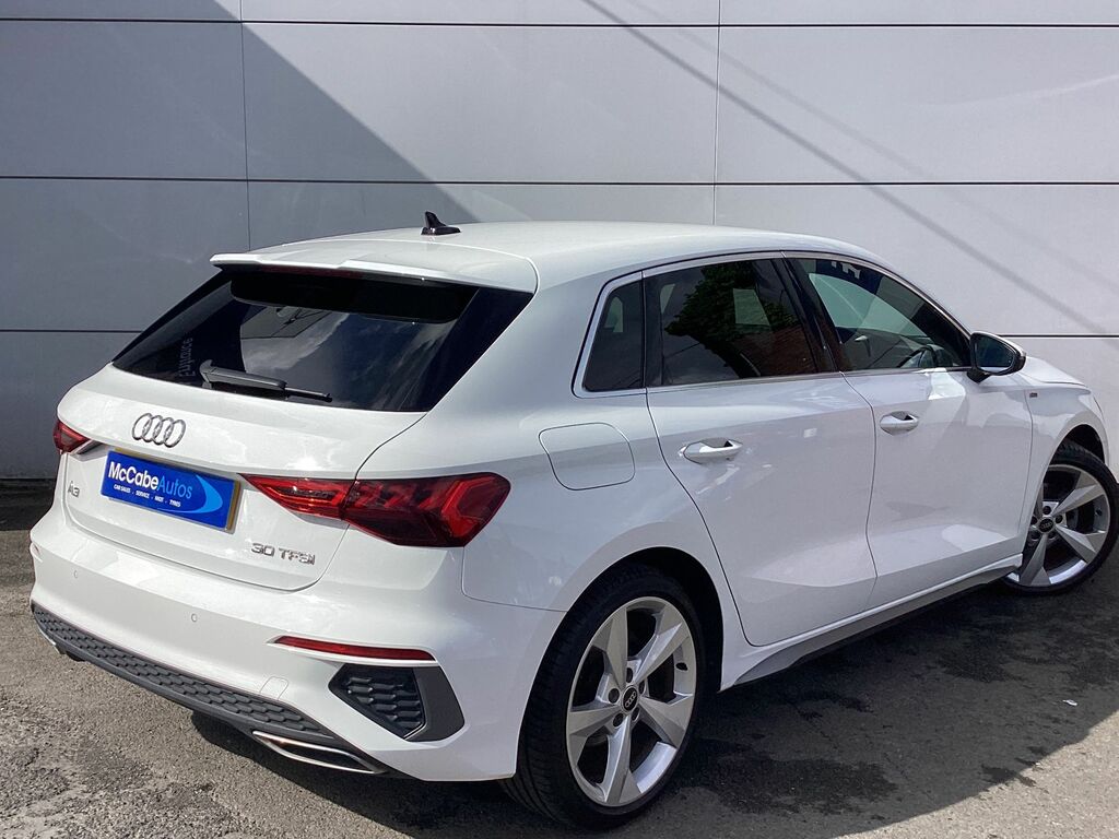 Audi A3 1.0 Tfsi 30 S Line Sportback S Tronic E WM72BXN White #4