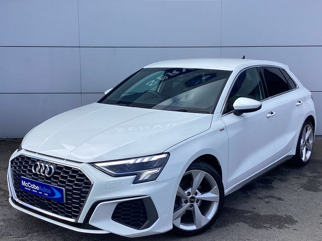 Audi A3 1.0 Tfsi 30 S Line Sportback S Tronic E WM72BXN White #3