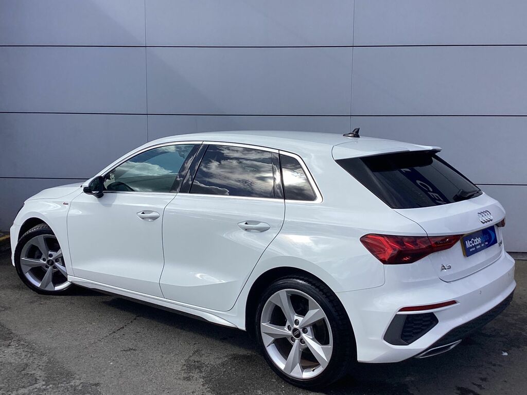 Audi A3 1.0 Tfsi 30 S Line Sportback S Tronic E WM72BXN White #6