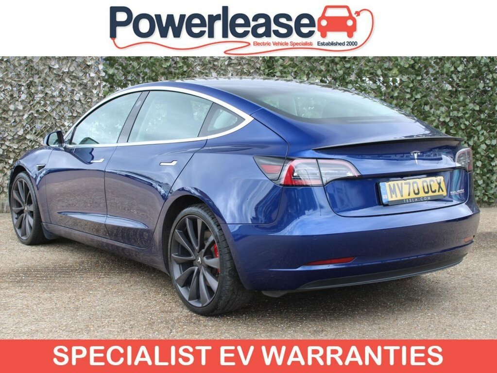 Tesla Model 3 Saloon MV70OCX Blue #3
