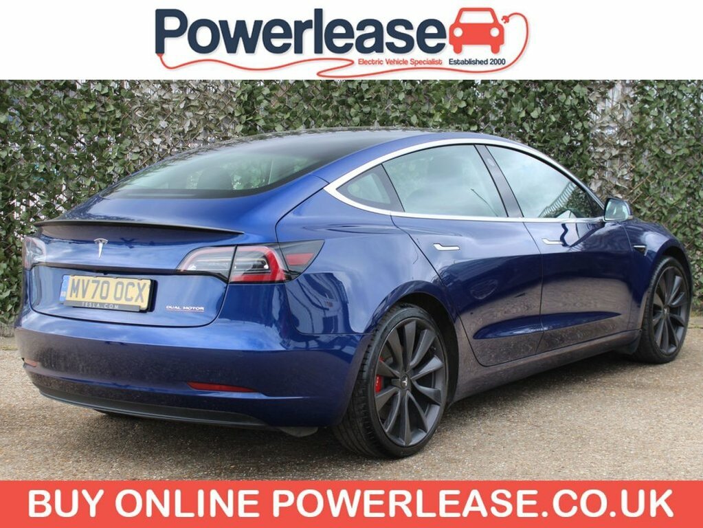 Tesla Model 3 Saloon MV70OCX Blue #4