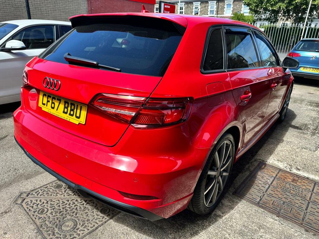 Audi A3 Hatchback 2.0 Tdi Black Edition Sportback S Tronic CF67BBU Red #2