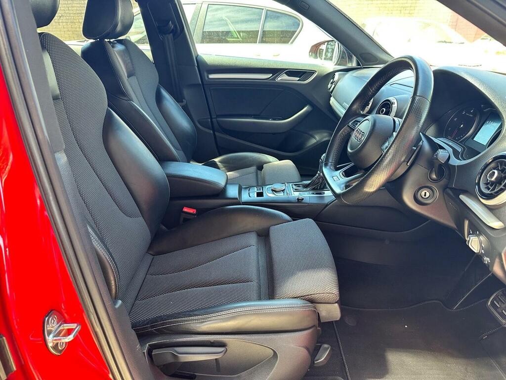 Audi A3 Hatchback 2.0 Tdi Black Edition Sportback S Tronic CF67BBU Red #3