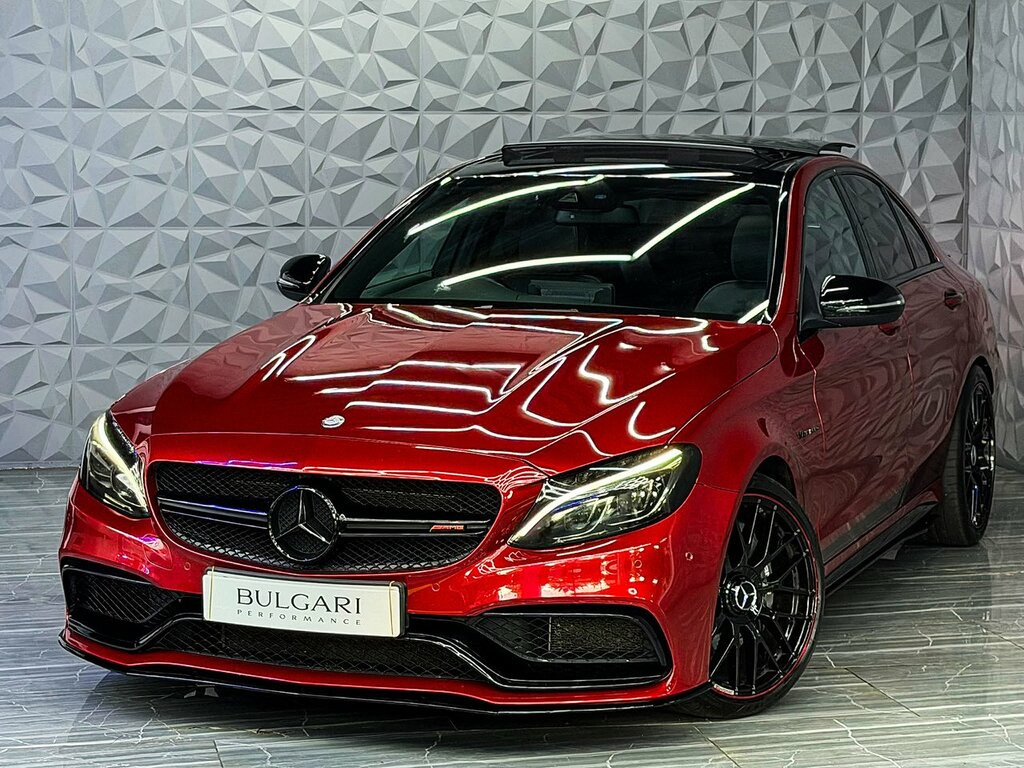 Mercedes-Benz C Class C63 V8 Biturbo Amg Panroof Full Dealer History Red #2